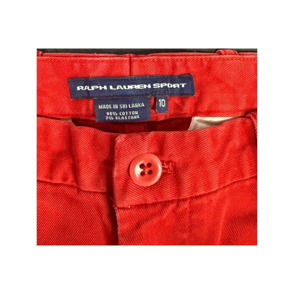 Ralph Lauren Sport Womens Red Chino Pants Straight Leg Size 10 Stretch Cotton - Picture 2 of 10
